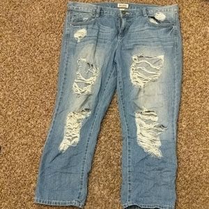 Mudd distressed capris
